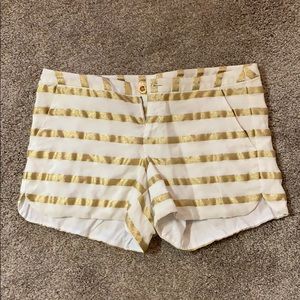 Lilly Pulitzer metallic gold shorts size 2